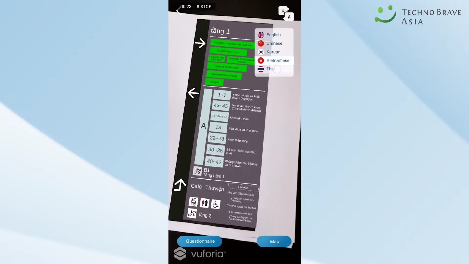 Hospital Signboard Translator AR — project gallery image by Techno Brave Asia Bangkok